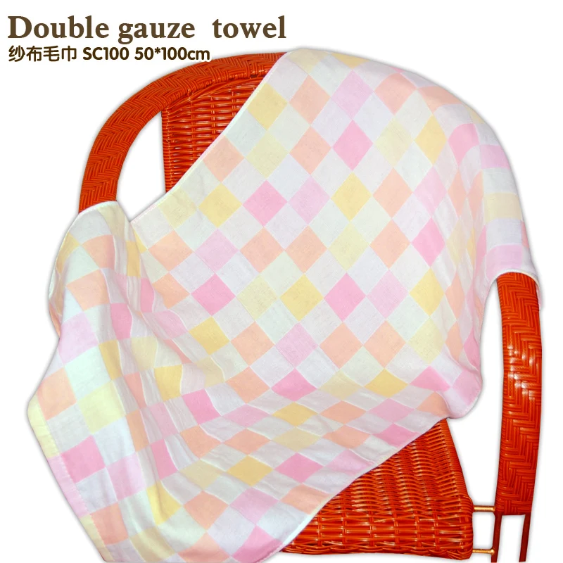 

lFlat woven double layer gauze towel Thin section of a variety of specifications of cotton towels Bath easy dry baby adult bath