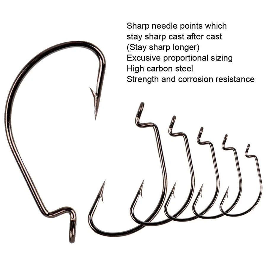 50 шт./кор. бронзовых морских рыболовных крючков 5 размеров рыболовный крючок под червя комплект никель с высоким содержанием углерода Сталь морской офсетная печать хвостовик червь Рыболовный крючок с коробкой