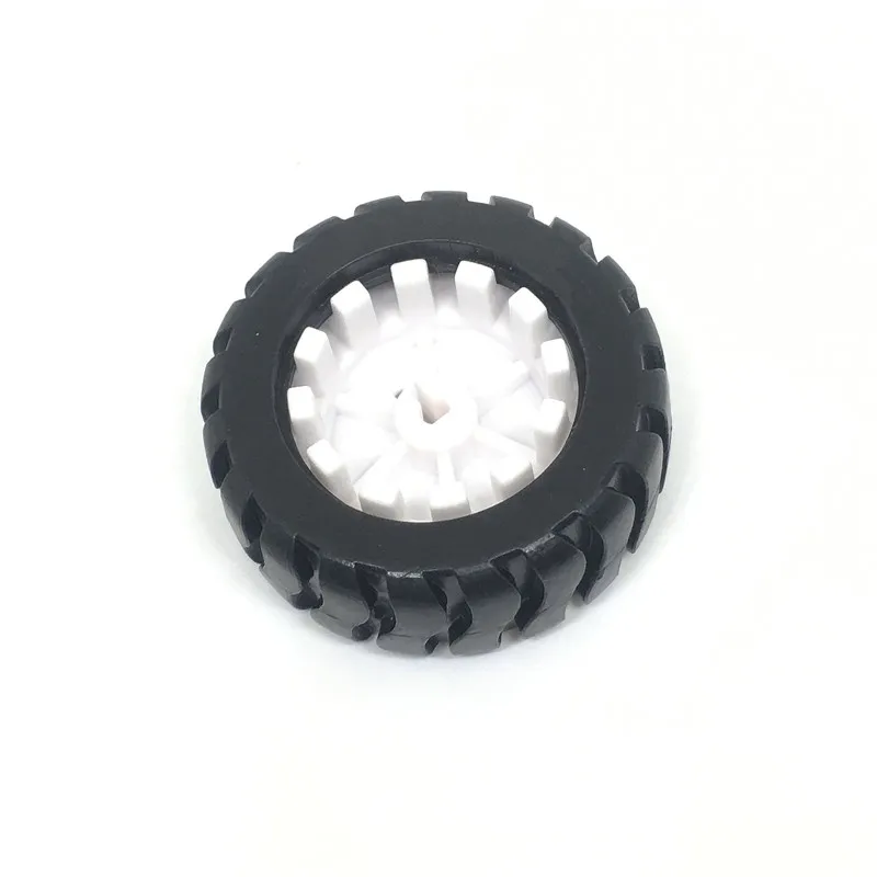 D axle rubber tire robot accessories 43MM tracking car wheel model for N20 reducer motor