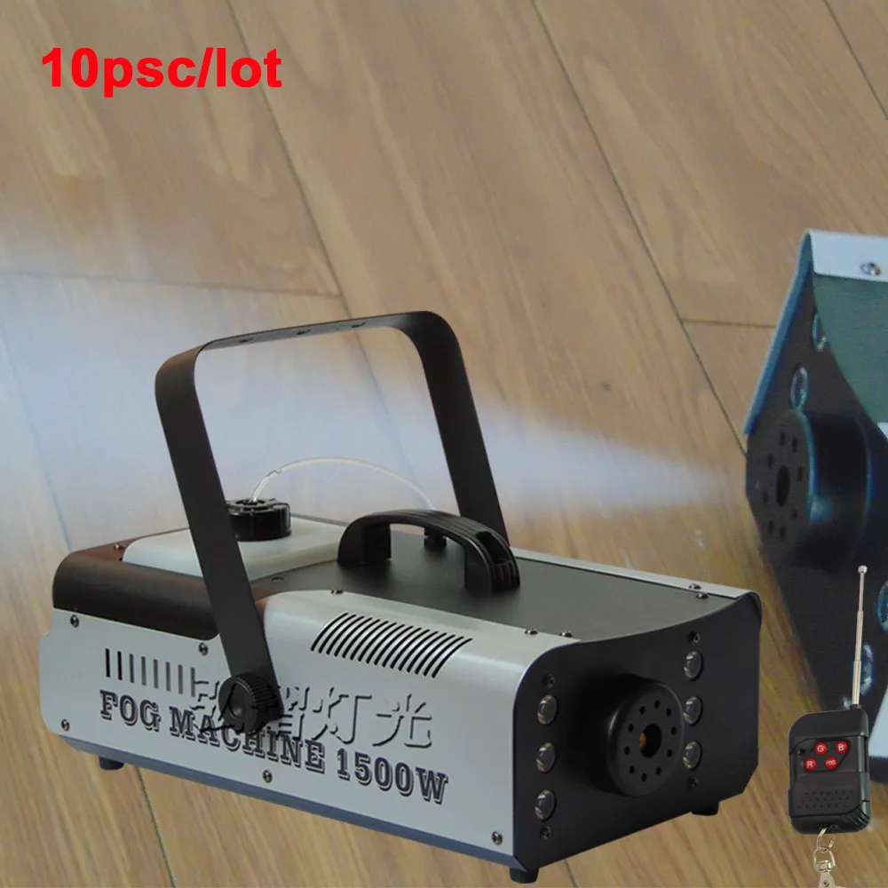 

10XLot Mini 1500W RGB 3IN1 Remote Control fog machine DJ Disco Smoke Machine for Party Wedding Christmas Stage Fogger Machine