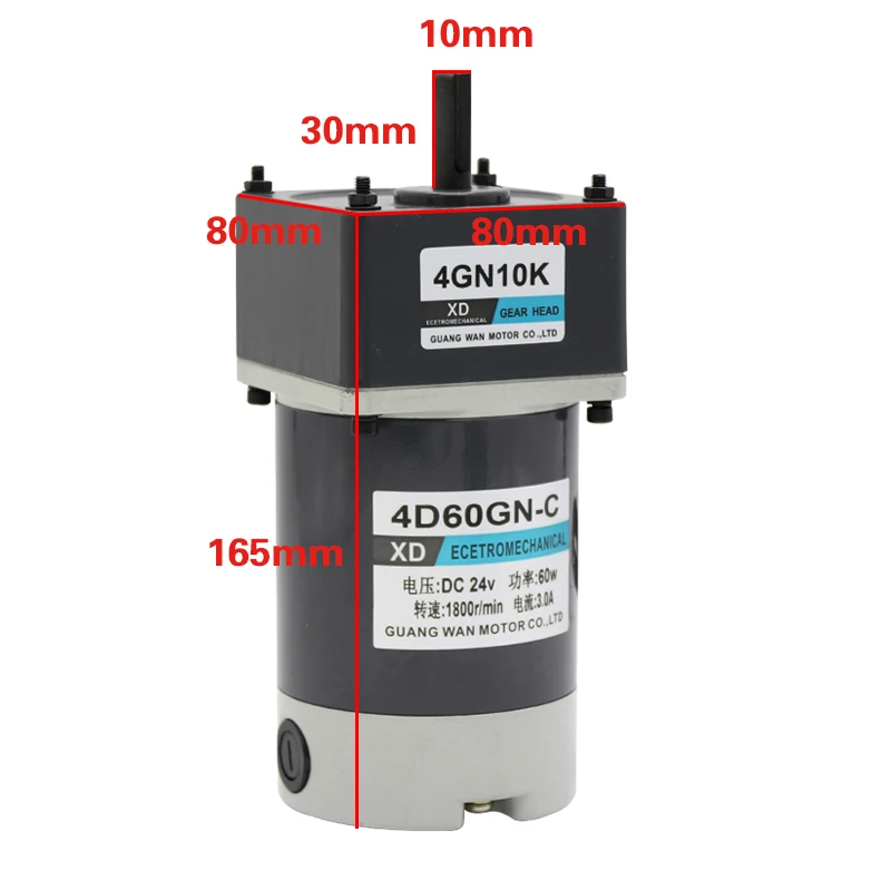 

4D60GN-C,, 12V24V DC Motor,, 60W Slow Motor,, Low Speed, Variable Speed, High Torque Motor,, CW/CCW