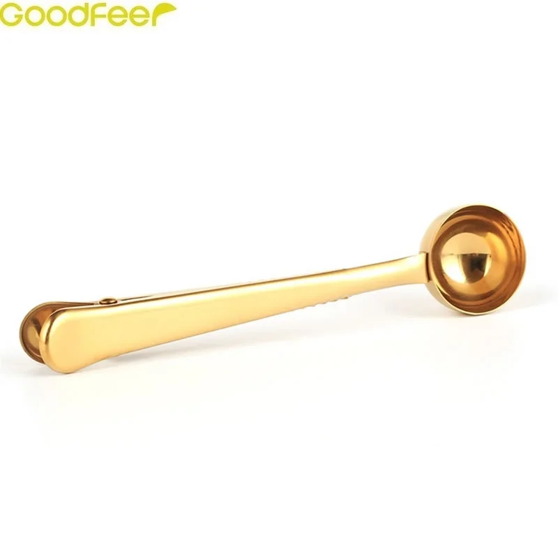 Goodfeer нержавеющая сталь Кофе Совок зажим для измерения Кофе Чай мгновенных напитков с Зажим для пищевых продуктов эспрессо сервина ложки