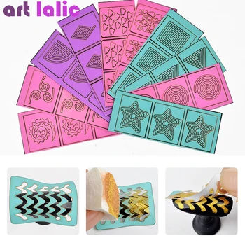 

10 Sheets DIY Manicure Irregular Grid Stencil Reusable Nail Art Vinyls Hollow Stickers Stamping Template Polish Nail Tools