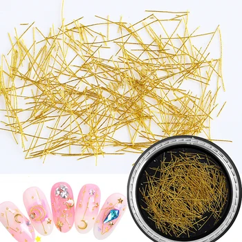 

1 Box Metal Gold Line Shaped Rivet Nail Studs 3D Nail Art Decorations Gold Rivets Manicure Sticker Nail Art Studs CJS01-14-1