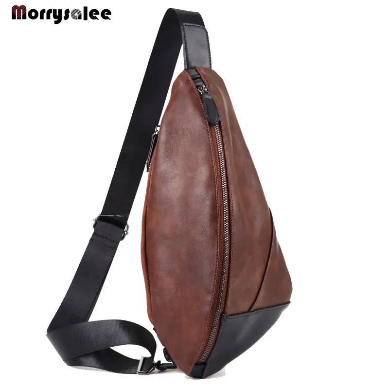 

Men's Chest Package Multi-function Oblique Bag Leisure Shoulder Bag Leather Boy Chest Bags