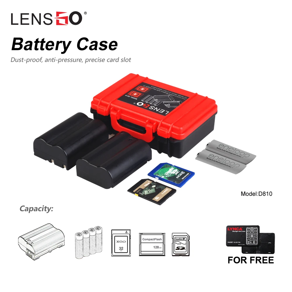 LENSGO Camera Memory Card Case Battery Multifunction Plastic Holder SD