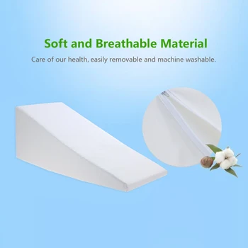 

Breathable Bed Wedge Pillow Support Cushion Foam Top Elevation With Washable Cover For Sleeping Reading Surgery Injury Rest