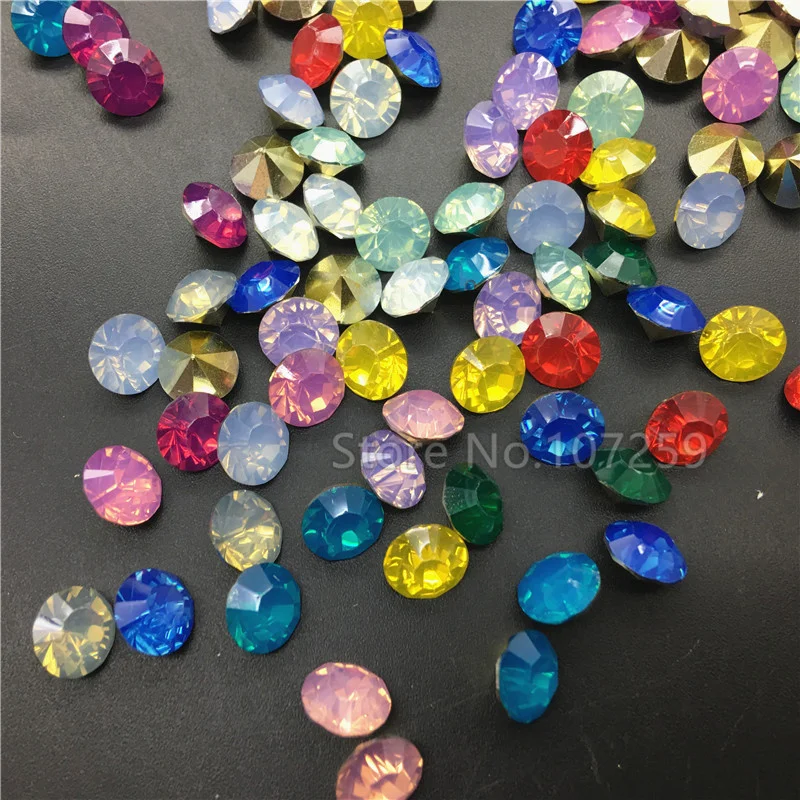 

TopStone 6mm 8mm 10mm Resin Opal Round Chaton Rhinestones