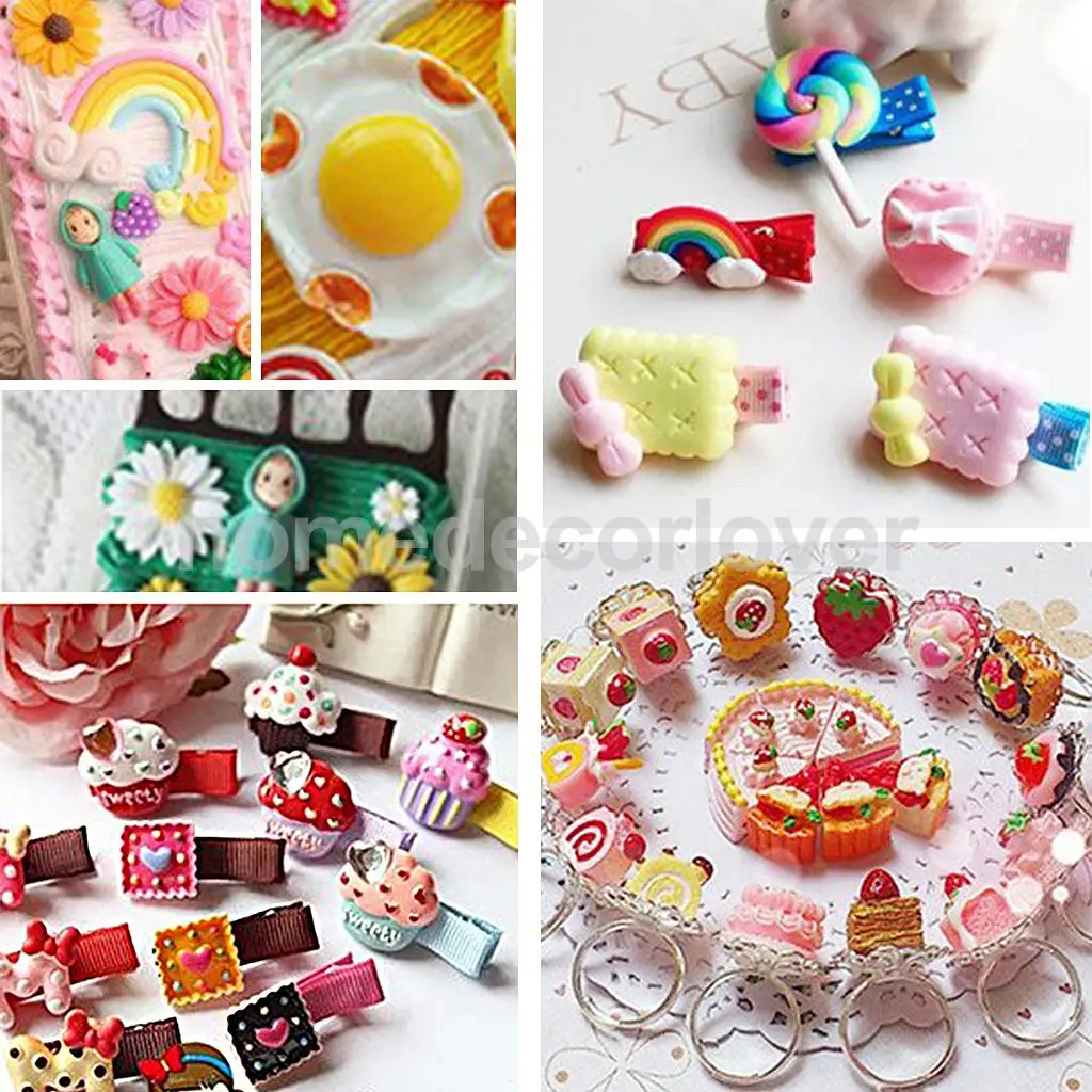 50 Pieces Assorted Resin Flatback Embellishment for DIY Headwear Crafts