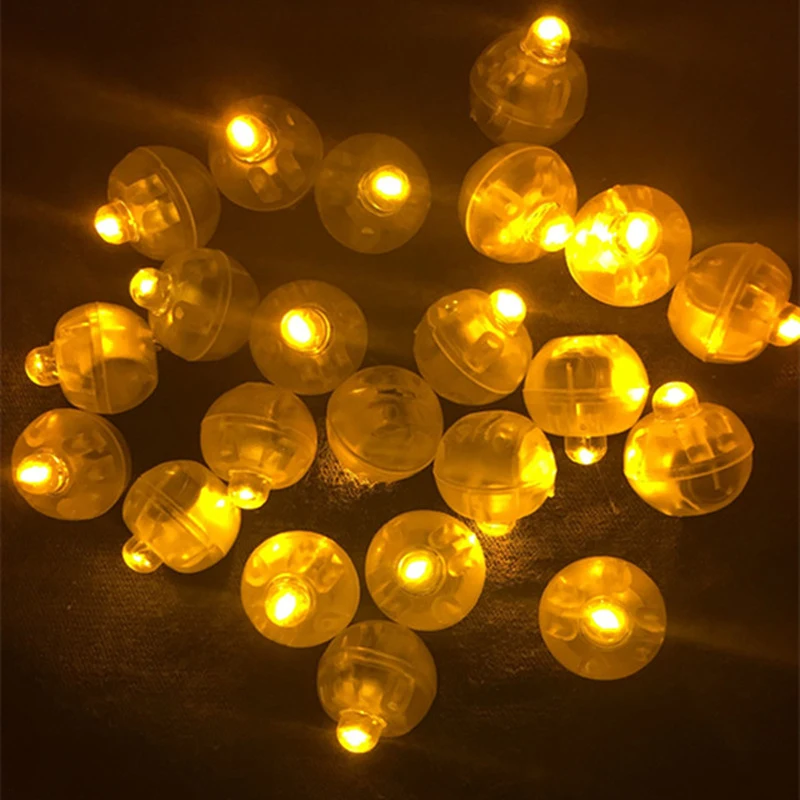 48 LED Yellow Balloon Paper Lantern Light Wedding Christmas Floral Decoration 
