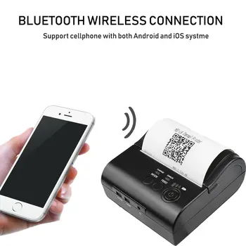 

ZJ-8001 Mini Wireless Bluetooth Portable Thermal Receipt Printer 80mm IOS/Android Ticket Printer For Supermarket Restaurant