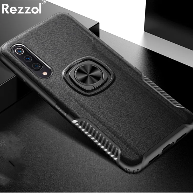 Чехол для Xiaomi Mi 9 lite металлическое кольцо силиконовая автомобильная подставка