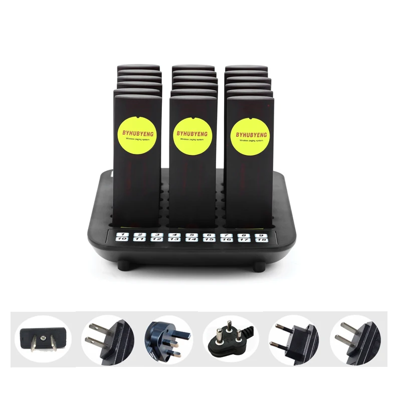 

BYHUBYENG Restaurant Pager Waiter Calling System Wireless Paging Queue System 18 Call Buzzer Quiz Customer Service Equipment