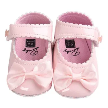 

Baby Girl Bowknot Leater Shoes Sneaker Anti-slip Soft Sole Toddler baby shoes A20