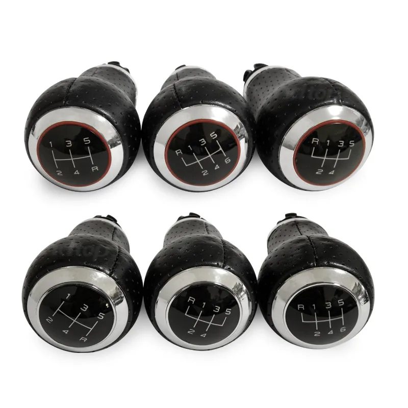 

5 6 Speed 12mm Real Leather Shift Gear Knob For Audi Skoda Seat A3 A4 B6 B7 B8 A6 S4 B8 8K A5 8T Q5 8R Volkswagen Passat Golf