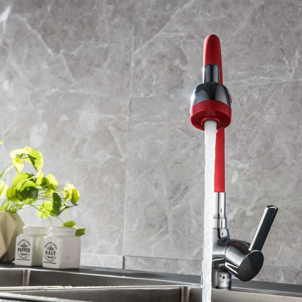 Business Style Silica Gel Nose Any Direction Rotating Kitchen Faucet Cold and Hot Water Mixer Torneira Cozinha Single Handle Tap4