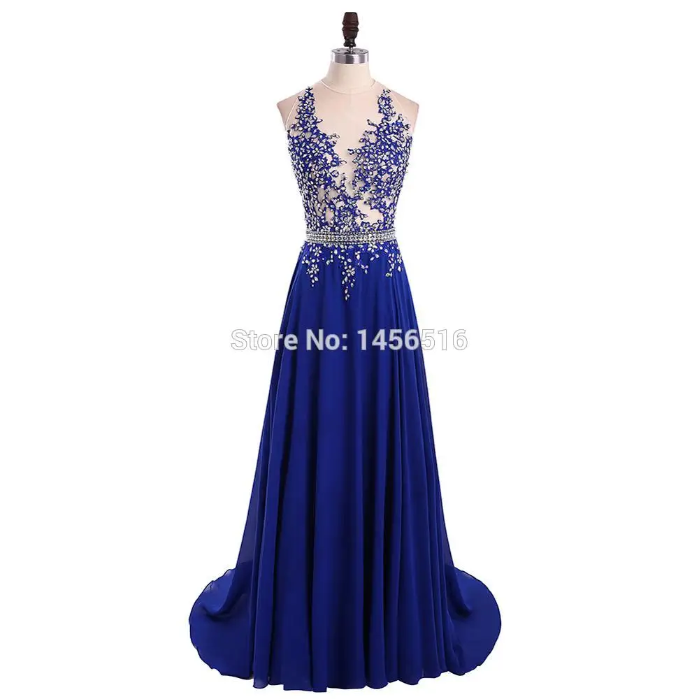 1191 W vestido de festa longo отделанное бисером блестящее ярко-синий длинный Пром сексуальные платья с открытой спиной Линия Длинные вечерние платья