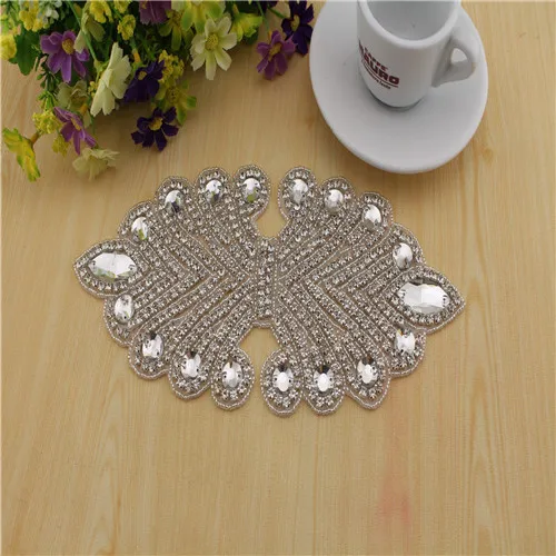 

Crystal Rhinestone appliques and trims Bridal beaded lace trims for Wedding dress swarovski crystal stones hotfix rhinestones