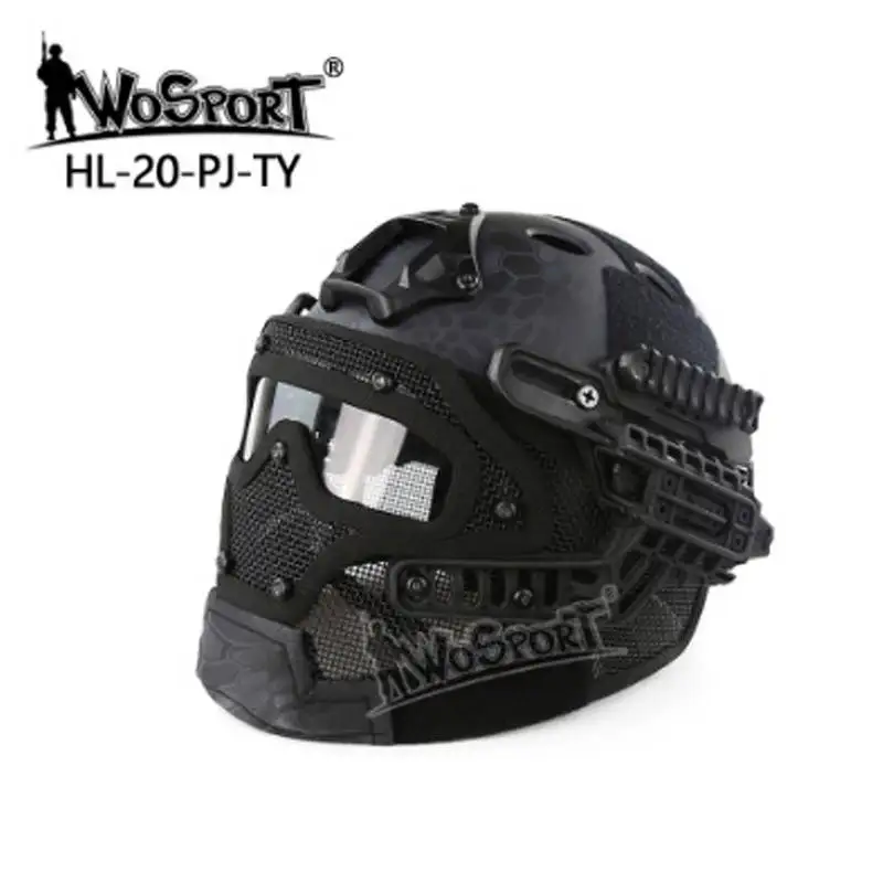 

Military Tactical Helmet Covers Outdoor Paintball Fast Helmet Full Face Mask Head Protector Unisex for Outdoor Sport
