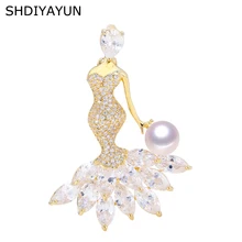 SHDIYAYUN Жемчужная Брошь для женщин красивая брошь с дизайном «девочка» булавки натуральные пресноводные ювелирные изделия из жемчуга Аксессуары корсаж