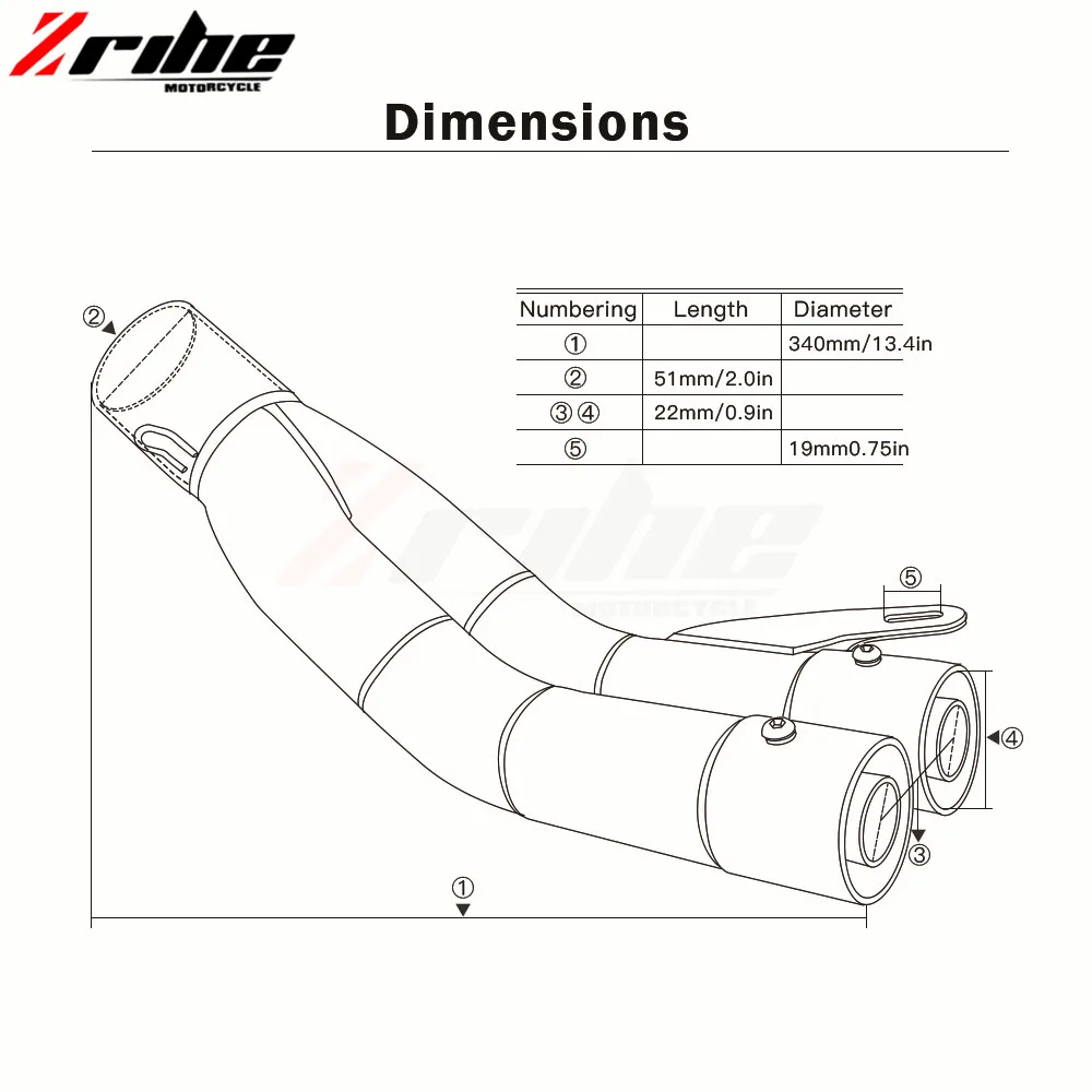 Для модифицированного выхлопного мотоцикла глушитель для выхлопной трубы из нержавеющей стали универсальный 36-51 мм для Ducati 999 749 1198/S/R 1098 8
