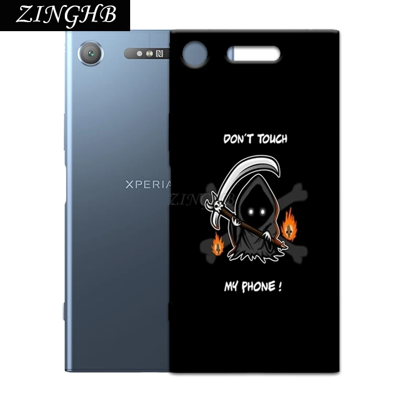 

'Don't Touch My Phone' Personal Customize Pattern Soft TPU Silicone Case for Sony Xperia XZ1 5.2" Anti-Scratch Cover