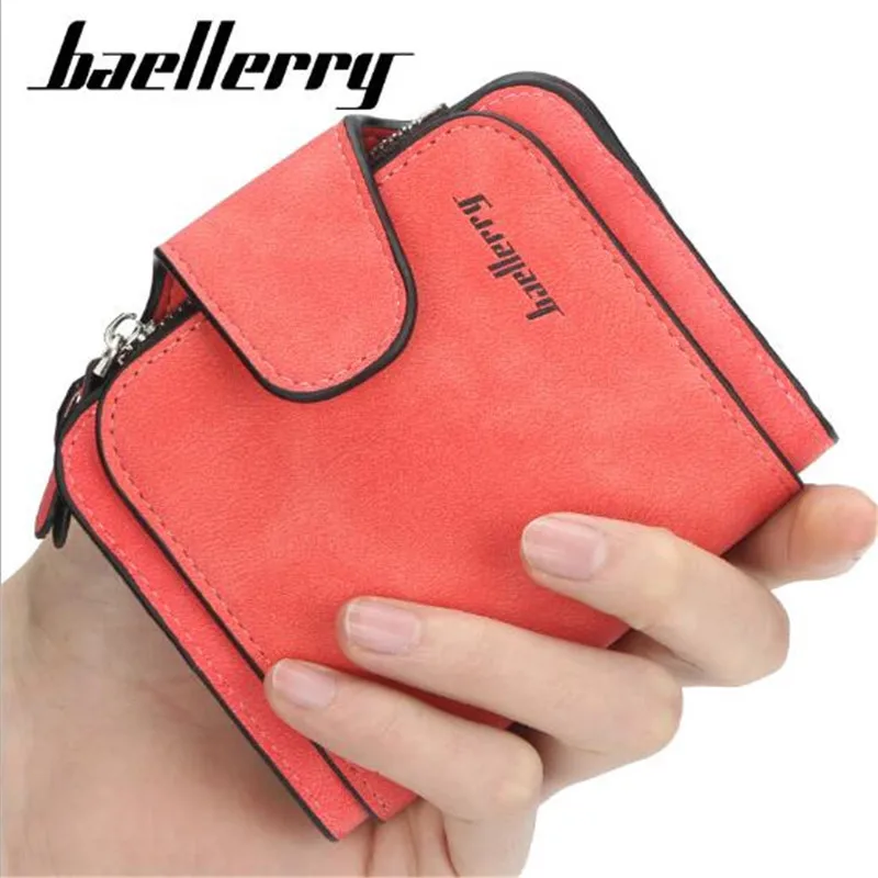 

2019 New Matte Leather High Quality Women Wallets Zipper Coin Pocket Cute Luxury Women Card Holders Hasp Ladies Clutch Bag