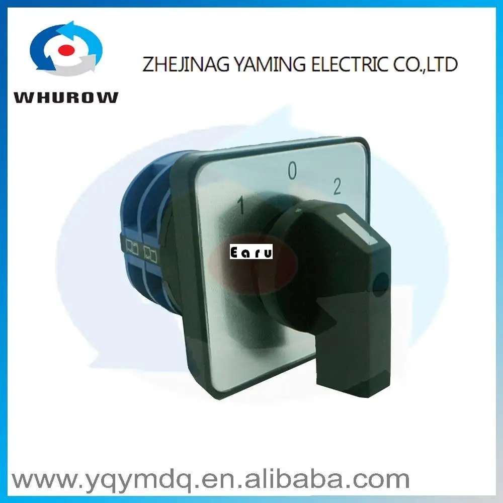 

LW26-32/2 High quality dc voltage manual electrical changeover rotary cam switch two poles(phase) sliver point contacts