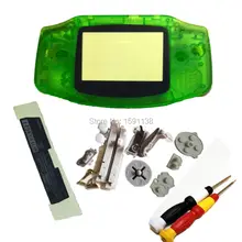 Марка Кристалл зеленый цвет крышка Для nintendo GBA консоль в комплекте Корпус чехол с логотипом полный набор Case отвертки