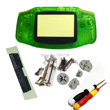 

Brand Crystal Green Color Cover For Nintendo GBA Console Complete Housing Case With Logo Complete Set Case Screwdrivers