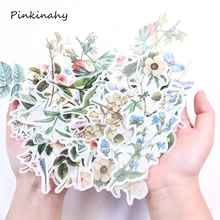 50pcs/lot Vintage butterfly plant illustraled washi paper sticker decoration stickers DIY ablum diary scrapbooking label sticker