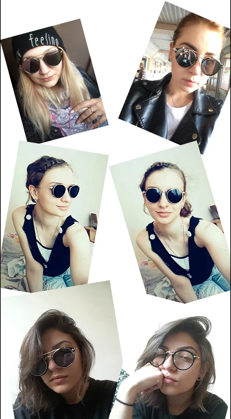 JackJad 2021 Fashion Style SteamPunk Clamshell Removable Sunglasses Vintage Retro Brand Design Sun Glasses Oculos De Sol Gafas