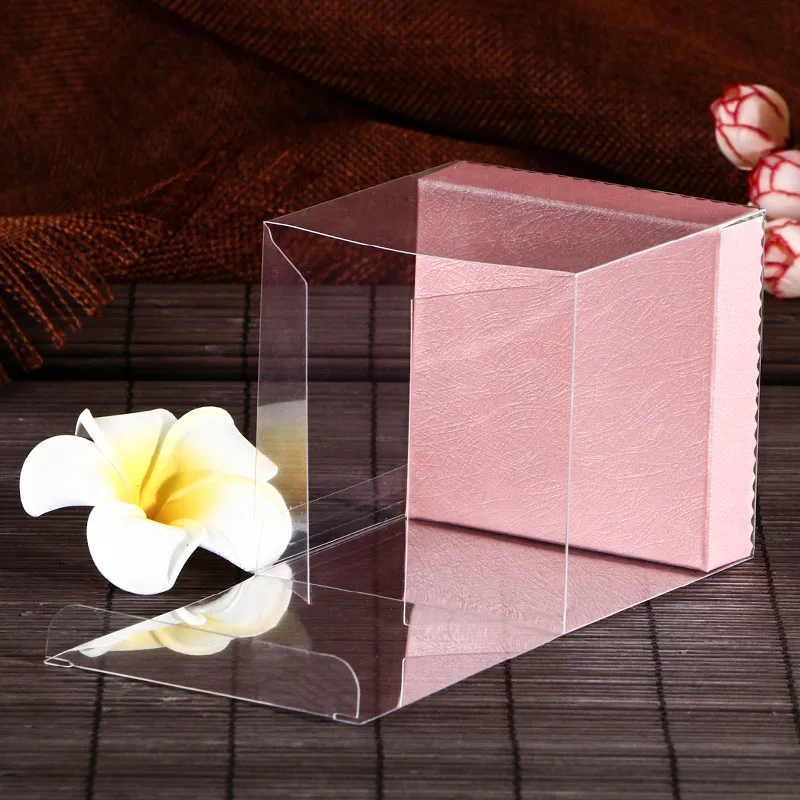 Прозрачная ПВХ коробка с многоцветной основой Apple подарочная коробка Кукла Дисплей Коробка прямоугольная Свадебная сахарная упаковка коробка