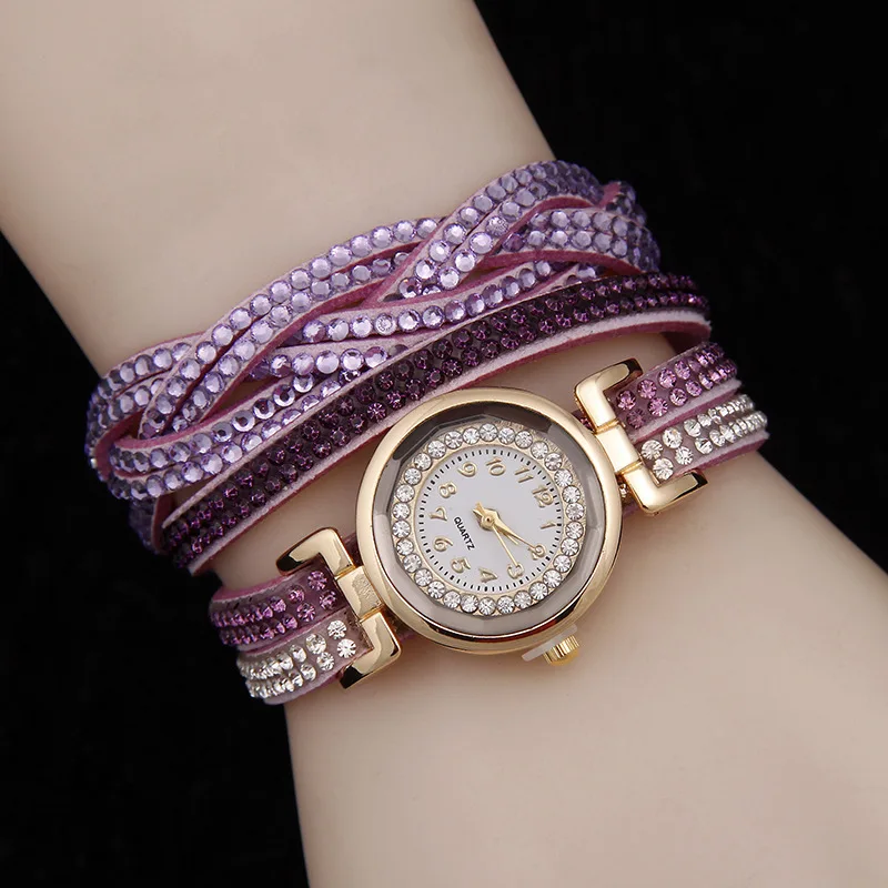 

2018 Real Women Casual Quartz Watch New Luxury Bracelet Rhinestone Korea Velvet Ladies Dress Watches Fashion Wristwatch Ceasuri