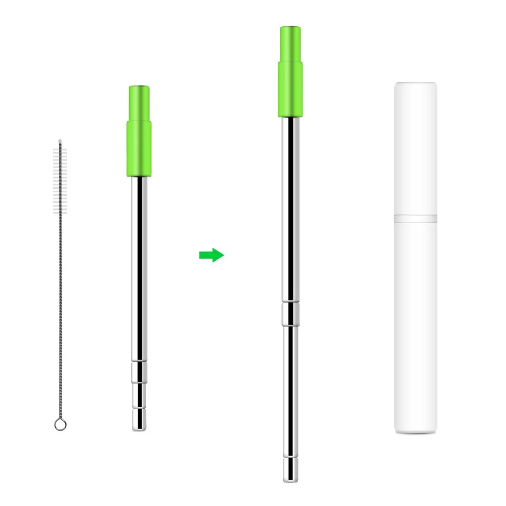 

FUHAIHE Removable Portable Stainless Steel Telescopic Drinking Straw Reusable Straw with Silicon Tip,Brush,and Carry Case