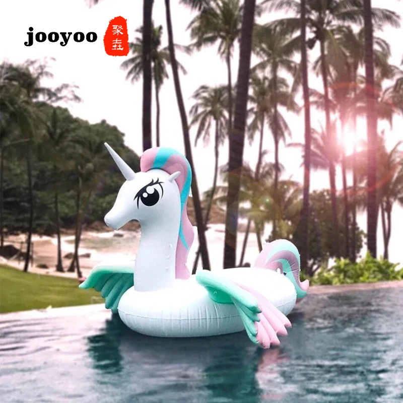 

New Adult Water Inflatable Unicorn Pegasus Swimming Ring Inflatable Floating Bed Water Mount High Quality Floating Row jooyoo