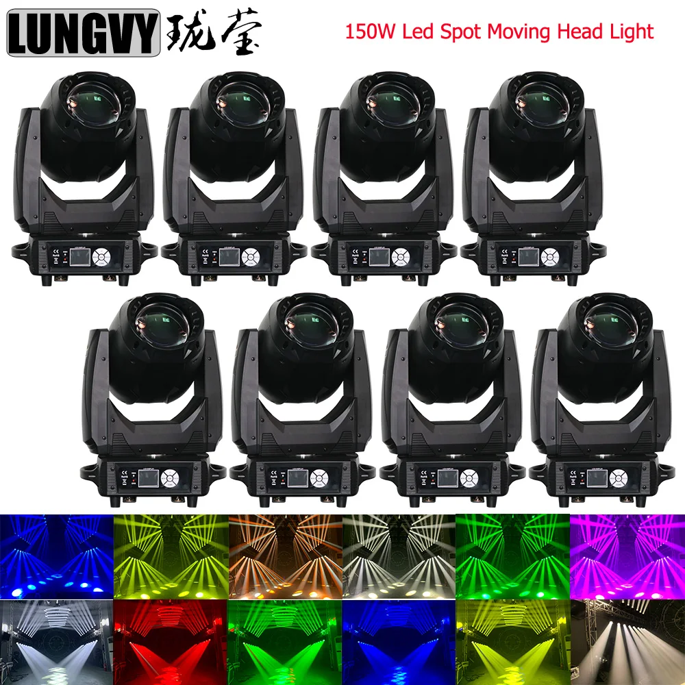 

Free Shipping 8pcs/lot New Led Dj Lights 150w Spot Head/ 150 Watt Led Moving Head 8 Prism Effects Disco Stage Lighti