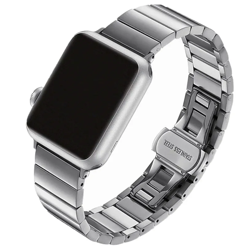 

Stainless Steel Watchbands For Apple Watch Seires 4 band 44mm 40mm Butterfly Clasp Bracelet Strap For Iwatch 42mm 38mm wristband