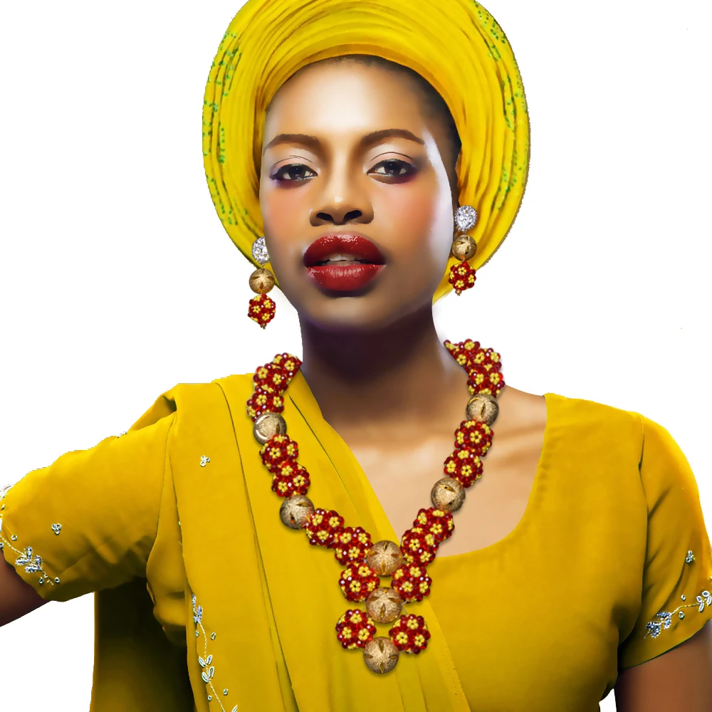 AMYNOVA Wonderful Blue African Beads Jewelry Set Fashion Nigerian Wedding Crystal Necklace Sets