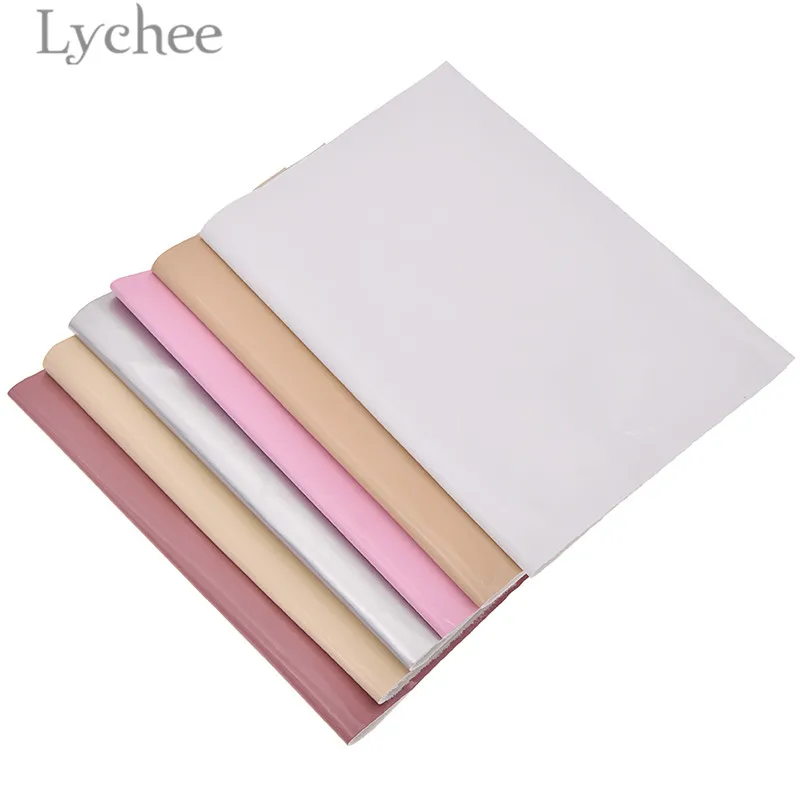 Lychee 21x29 см A4 Гладкая лакированная ткань из искусственной кожи сплошной цвет синтетическая кожа DIY материал для сумки одежды