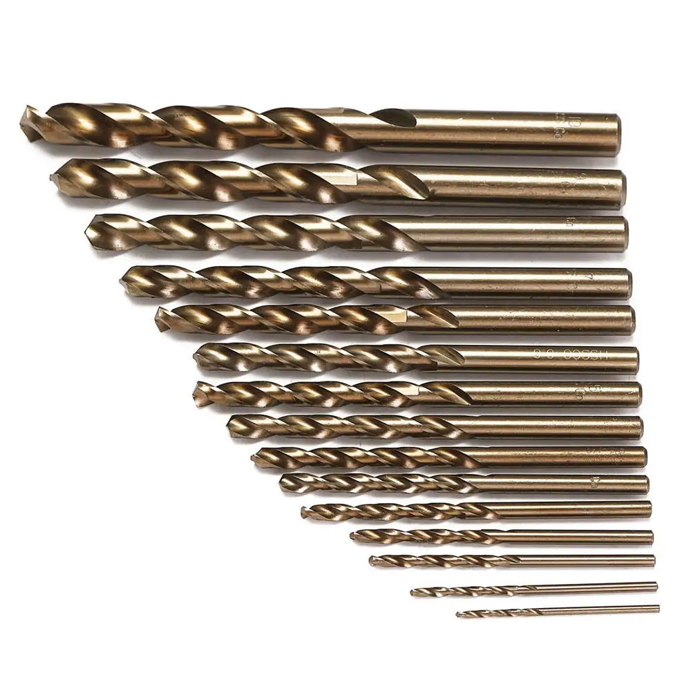

15pcs Cobalt Drill Bits For Metal Wood Working M35 HSS Co Steel Straight Shank 1.5-10mm Twist Drill Bit Power Tools Drillforce