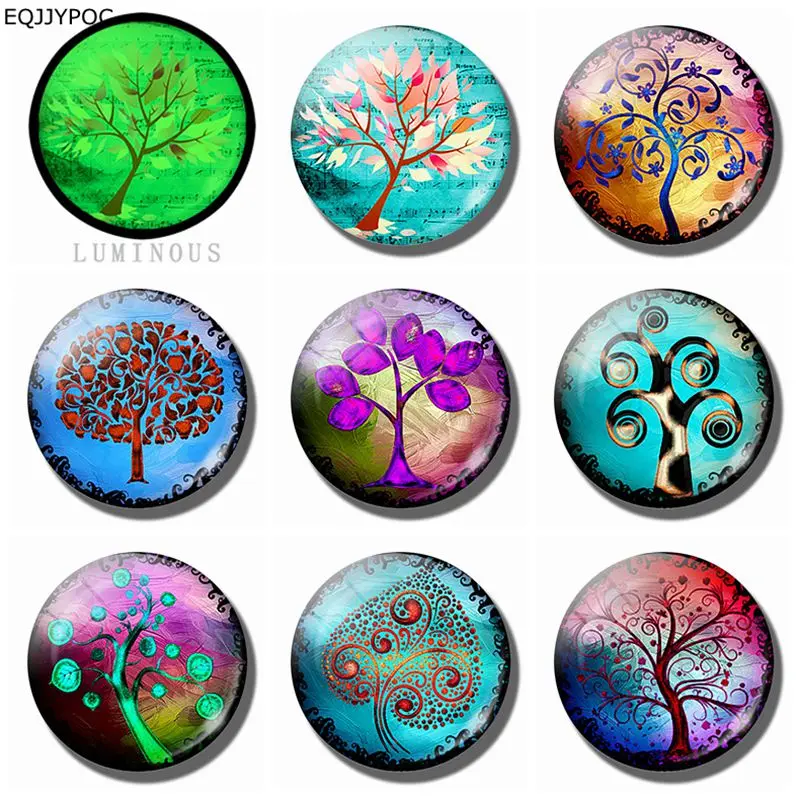 Tree of Life 25 MM 8 PCS Fridge Glass Luminous Stickers