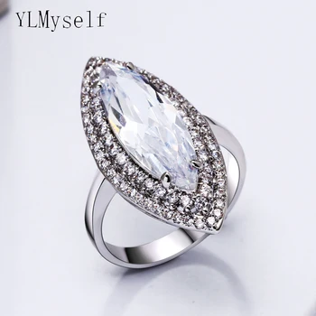 

Long oval design rings with big stones white fashion jewelry jewellery fast delivery trendy women's ring