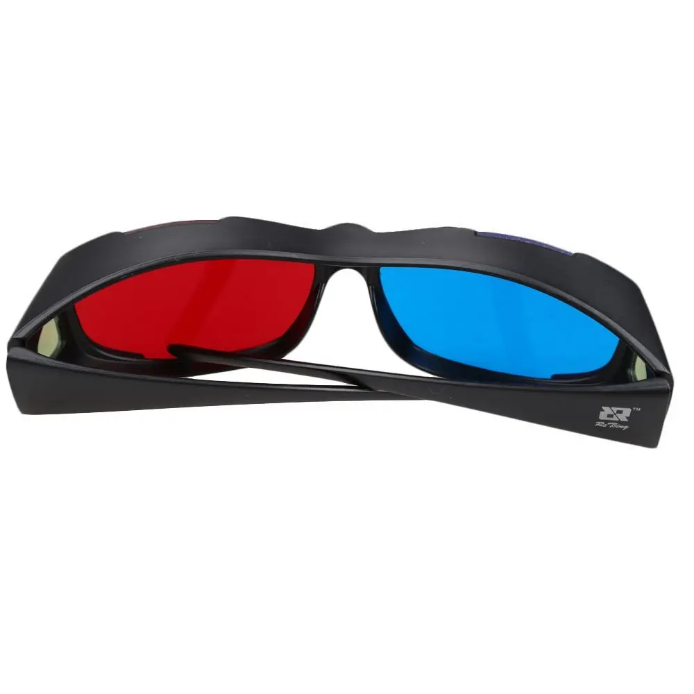 HFES 5pairs Red+Blue Plasma TV Movie Dimensional Anaglyph 3D Vision Glasses (Anaglyph Frame), Black