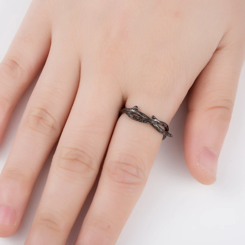 Jisensp Elegant Adjustable Tree Branch Leaves Open Ring for Women Girl Wedding Rings Knuckle Finger Jewelry Bagues Strass joyas