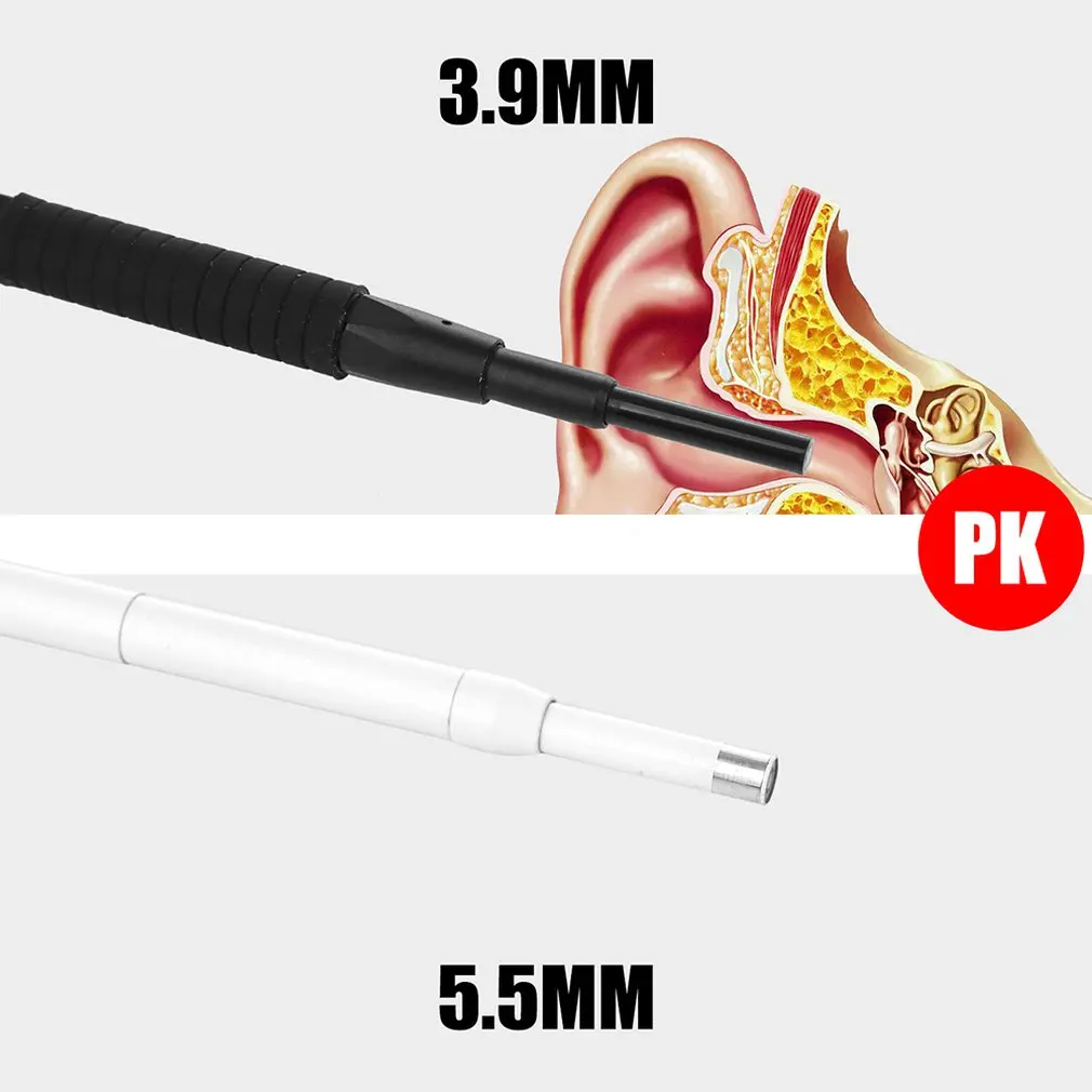 AN103 3,9 мм 3-в-1 визуальный наушник инструмент для чистки ушей наушники-вкладыши очиститель с светодиодный Камера эндоскоп ухочистка средство для ухода за полостью