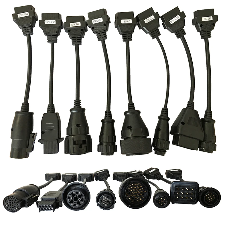 Полный набор 8 шт. грузовых кабелей для obd2 obd 2 ii автомобильный диагностический