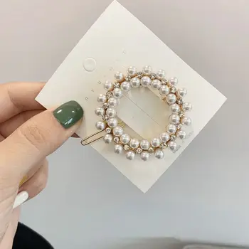 

New 1pcs Korea Chic Style Pearl Rhinestone Hair clip Pins Barrette Hairband Hairpin Headdress for women girls Hair Accessories