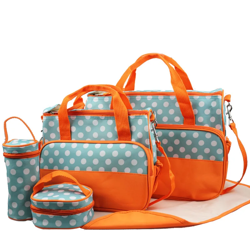 38*28*18cm5pcs Baby Diaper Bag Suits For Mom Travel Bag Baby Bottle