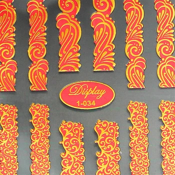 

6sheets High Quality Hot Stamping gold 3D Nail Art Decoration Sticker decals Nail Accessories beauty manicure Styling tool sale